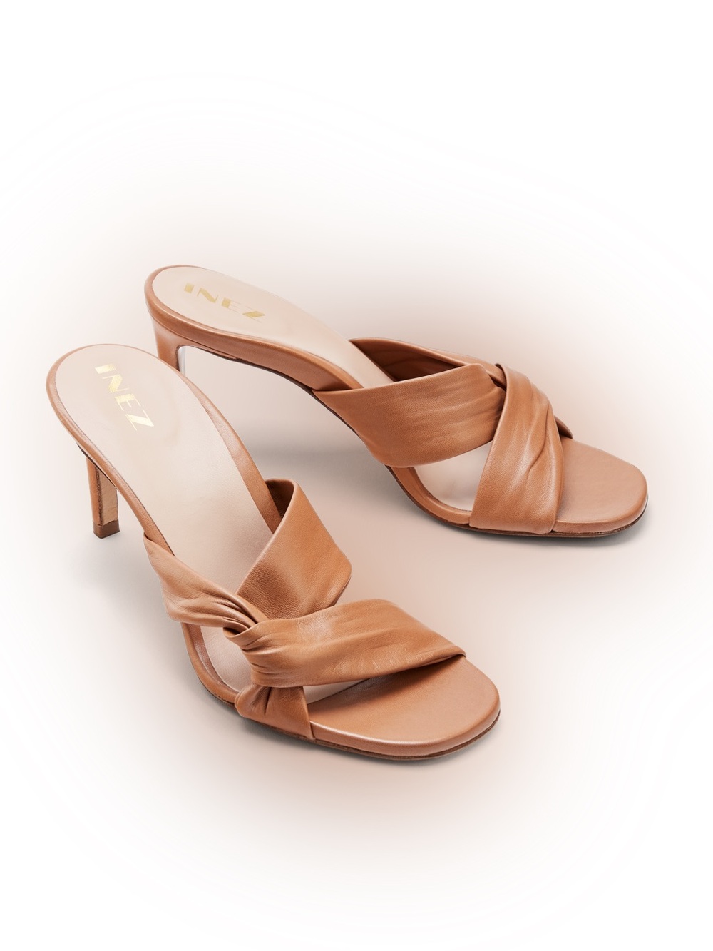 Inez Isa Heel slides in Cognac Nappa size 10 M